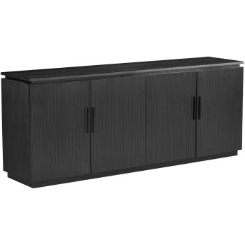 Buffet design en MDF coloris noir L.200 x P.45 x H.80 cm collection ELIZA